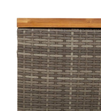 Gartentruhe Grau 80x40x48 cm Poly Rattan Akazienholz