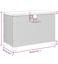 Gartentruhe Grau 80x40x48 cm Poly Rattan Akazienholz