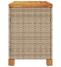 Gartentruhe Beige 80x40x48 cm Poly Rattan Akazienholz