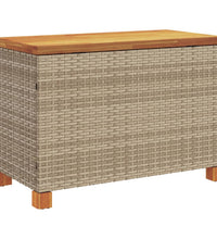 Gartentruhe Beige 80x40x48 cm Poly Rattan Akazienholz