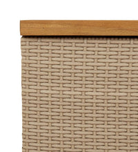 Gartentruhe Beige 80x40x48 cm Poly Rattan Akazienholz