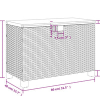 Gartentruhe Beige 80x40x48 cm Poly Rattan Akazienholz