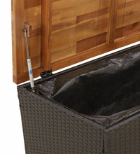 Gartentruhe Schwarz 110x55x63 cm Poly Rattan Akazienholz