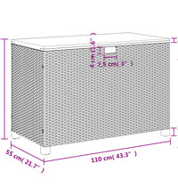 Gartentruhe Schwarz 110x55x63 cm Poly Rattan Akazienholz