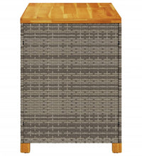 Gartentruhe Grau 110x55x63 cm Poly Rattan Akazienholz