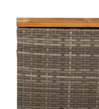 Gartentruhe Grau 110x55x63 cm Poly Rattan Akazienholz