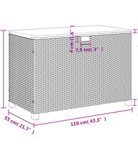 Gartentruhe Grau 110x55x63 cm Poly Rattan Akazienholz