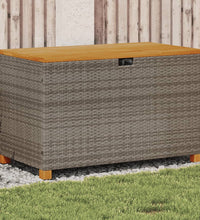 Gartentruhe Grau 110x55x63 cm Poly Rattan Akazienholz