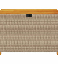 Gartentruhe Beige 110x55x63 cm Poly Rattan Akazienholz