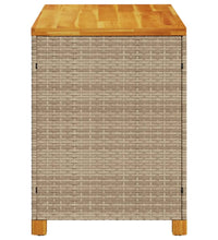 Gartentruhe Beige 110x55x63 cm Poly Rattan Akazienholz