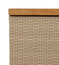 Gartentruhe Beige 110x55x63 cm Poly Rattan Akazienholz