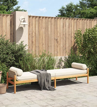 Gartenbank mit Kissen Beige Poly Rattan Akazie