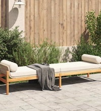 Gartenbank mit Kissen Beige Poly Rattan Akazie