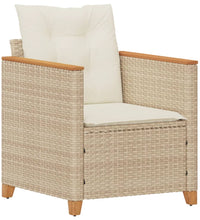 Gartensessel mit Kissen Beige Poly Rattan