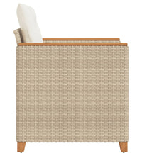 Gartensessel mit Kissen Beige Poly Rattan