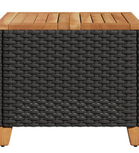 Gartentisch Schwarz 45x45x37 cm Poly Rattan Akazienholz