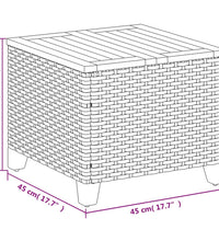 Gartentisch Schwarz 45x45x37 cm Poly Rattan Akazienholz