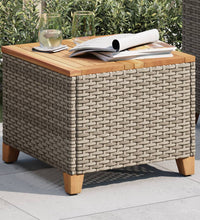 Gartentisch Grau 45x45x37 cm Poly Rattan Akazienholz