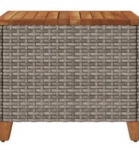 Gartentisch Grau 45x45x37 cm Poly Rattan Akazienholz