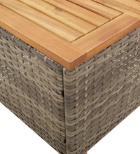 Gartentisch Grau 45x45x37 cm Poly Rattan Akazienholz