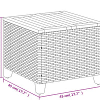 Gartentisch Grau 45x45x37 cm Poly Rattan Akazienholz