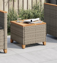 Gartentisch Grau 45x45x37 cm Poly Rattan Akazienholz