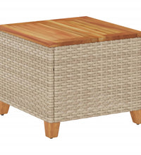 Gartentisch Beige 45x45x37 cm Poly Rattan Akazienholz