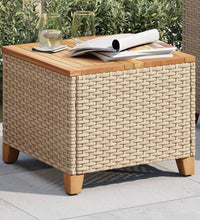 Gartentisch Beige 45x45x37 cm Poly Rattan Akazienholz