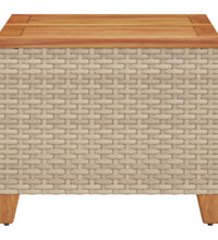 Gartentisch Beige 45x45x37 cm Poly Rattan Akazienholz