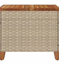 Gartentisch Beige 45x45x37 cm Poly Rattan Akazienholz