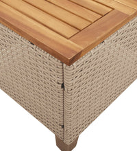 Gartentisch Beige 45x45x37 cm Poly Rattan Akazienholz