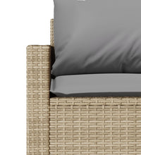 Gartensofa mit Kissen 3-Sitzer Beige Poly Rattan