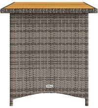 Gartentisch mit Holzplatte Grau 110x68x70 cm Poly Rattan