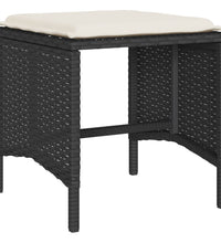 4-tlg. Garten-Sofagarnitur mit Kissen Schwarz Poly Rattan