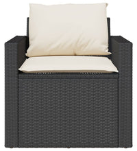 4-tlg. Garten-Sofagarnitur mit Kissen Schwarz Poly Rattan