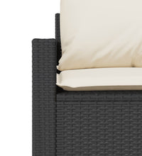 4-tlg. Garten-Sofagarnitur mit Kissen Schwarz Poly Rattan