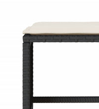 4-tlg. Garten-Sofagarnitur mit Kissen Schwarz Poly Rattan