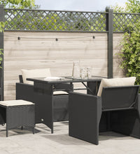 4-tlg. Garten-Sofagarnitur mit Kissen Schwarz Poly Rattan