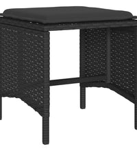 4-tlg. Garten-Sofagarnitur mit Kissen Schwarz Poly Rattan