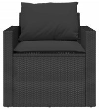 4-tlg. Garten-Sofagarnitur mit Kissen Schwarz Poly Rattan