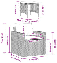 4-tlg. Garten-Sofagarnitur mit Kissen Schwarz Poly Rattan
