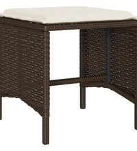 4-tlg. Garten-Sofagarnitur mit Kissen Braun Poly Rattan