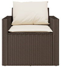 4-tlg. Garten-Sofagarnitur mit Kissen Braun Poly Rattan