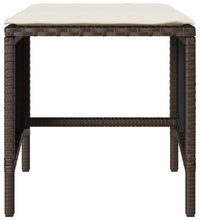 4-tlg. Garten-Sofagarnitur mit Kissen Braun Poly Rattan