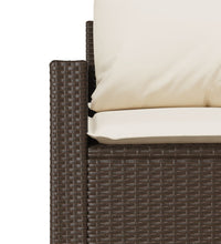 4-tlg. Garten-Sofagarnitur mit Kissen Braun Poly Rattan