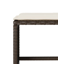 4-tlg. Garten-Sofagarnitur mit Kissen Braun Poly Rattan