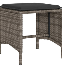4-tlg. Garten-Sofagarnitur mit Kissen Grau Poly Rattan