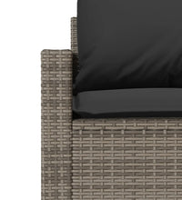 4-tlg. Garten-Sofagarnitur mit Kissen Grau Poly Rattan