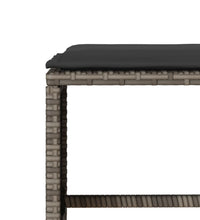 4-tlg. Garten-Sofagarnitur mit Kissen Grau Poly Rattan