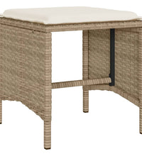 4-tlg. Garten-Sofagarnitur mit Kissen Beige Poly Rattan